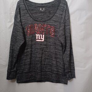 NFL TEAM APPAREL NY GIANTS WOMEN'S LONG SLEEVE LIGHTWEIGHT PULLOVER TOP